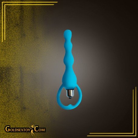 BLUE SILICONE ANAL VIBRATOR AD-029