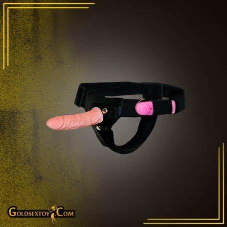 LeLuv 6.5” Male Hollow Vibrating Strap On SO-010