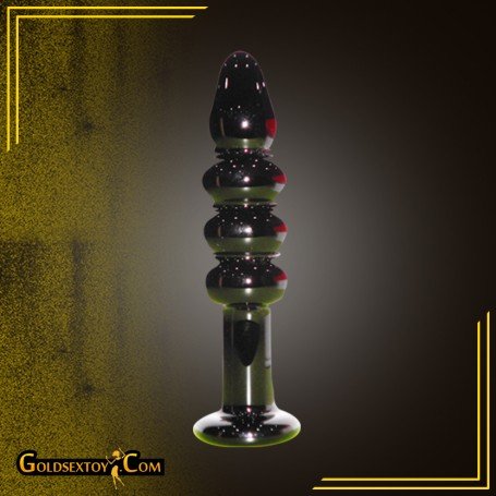 Black Beaded Glass Dildo Sex Toy GD-005