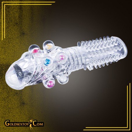 Male Cock Rings Penis Extension With Colourful Beads PES-022